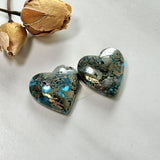 Large Sky Blue Heart Ithaca Peak Turquoise, Set of 2 Background