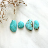 Large Sky Blue Freeform Number 8 Turquoise, Set of 4 Background