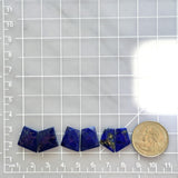 Small Deep Blue Mixed Lapis Lazuli, Set of 6 Dimensions