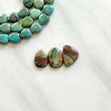 Medium Deep Green Mixed Royston Turquoise, Set of 3 Background