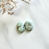Small Faint Green Oval Crescent Lake Variscite, Set of 2 Background