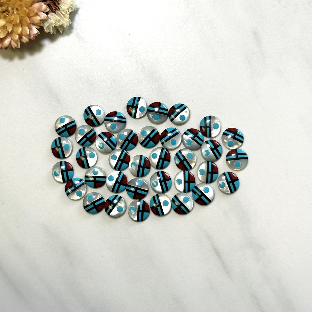 8x8mm Round Inlay, Set of 2 – Turquoise Moose