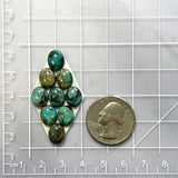 Small Mixed Oval Kingman Turquoise, Set of 9 Dimensions