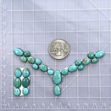 Small Mixed Mixed Tyrone Turquoise, Set of 24 Dimensions