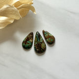 Large Earth Brown Teardrop Treasure Mountain Turquoise, Set of 3 Background