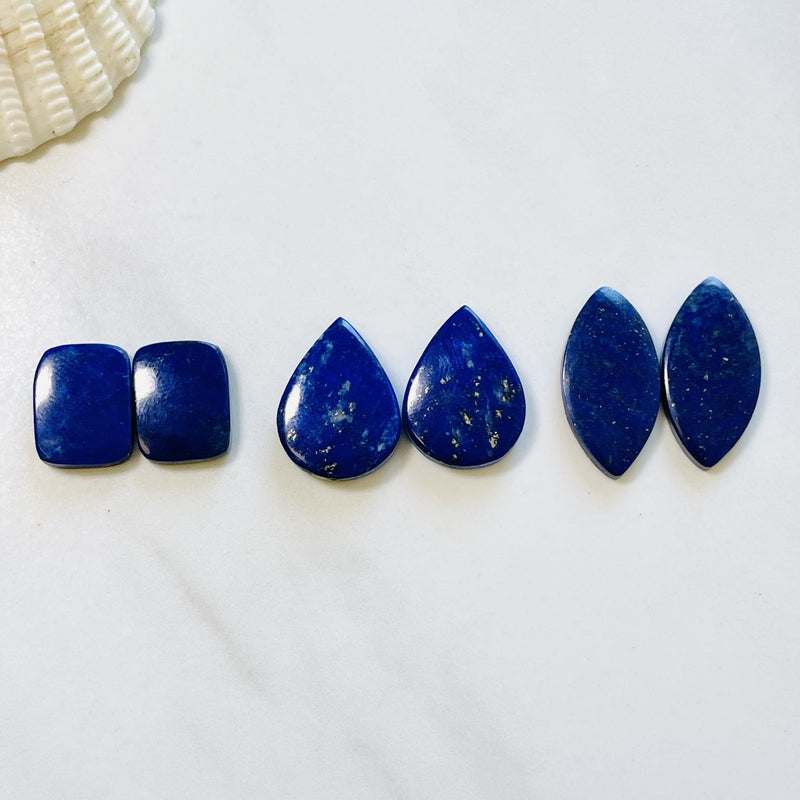 Small Deep Blue Mixed Lapis Lazuli, Set of 6 Background