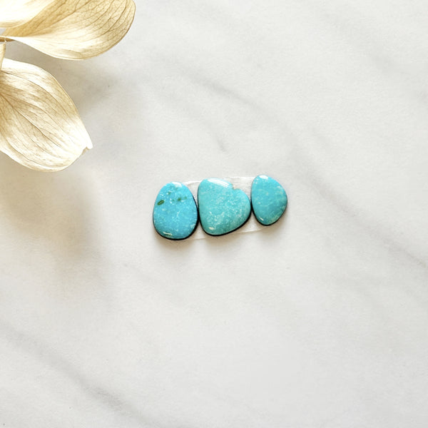 Small Sky Blue Mixed Pilot Mountain Turquoise, Set of 3 Background