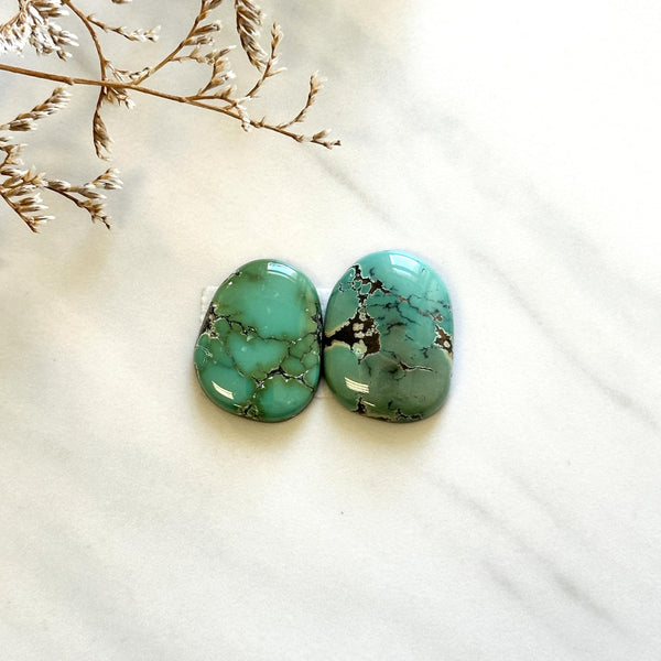 Large Bamboo Green Freeform Bamboo Mountain Turquoise, Set of 2 Background