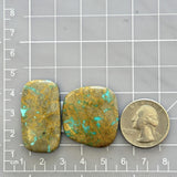 Large Sky Blue Freeform Royston Turquoise, Set of 2 Dimensions