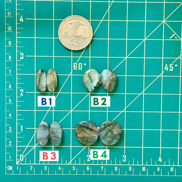 2. Small Freeform Labradorite, Set of 2 - 041424