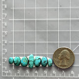 Small Sky Blue Mixed Sonora Turquoise, Set of 7 Dimensions
