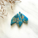 Large Sky Blue Shield Ithaca Peak Turquoise, Set of 3 Background