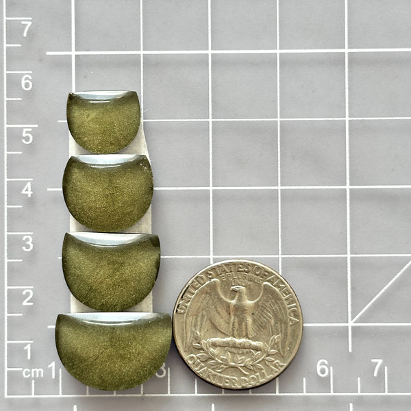 Medium Swamp Green Half Moon Rosarita, Set of 4 Dimensions