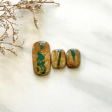 Medium Deep Green Freeform Royston Turquoise, Set of 3 Background