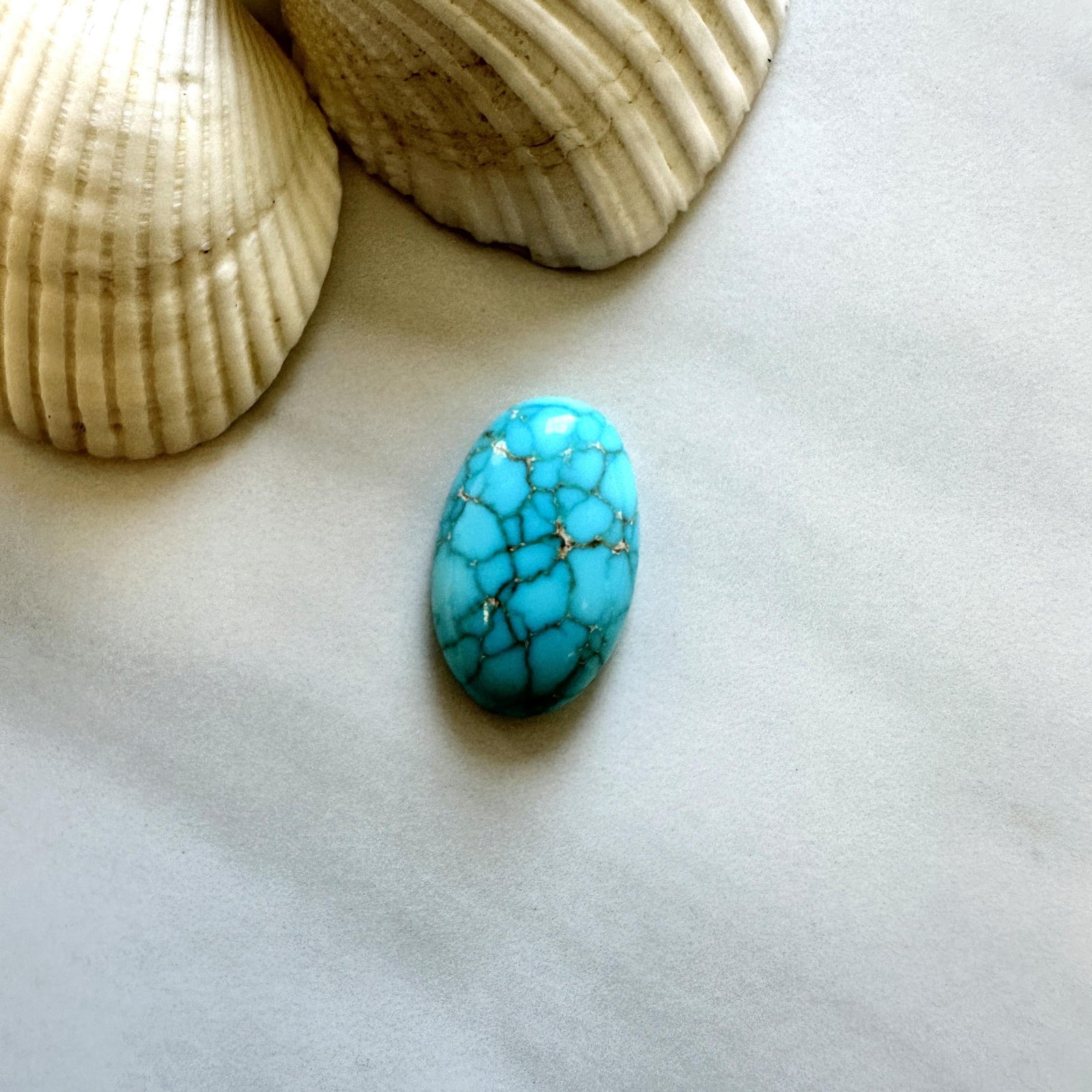 Large Sky Blue Oval Lone Mountain Turquoise - Turquoise Moose