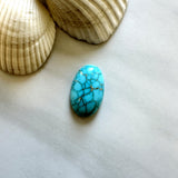 Large Sky Blue Oval Lone Mountain Turquoise Background