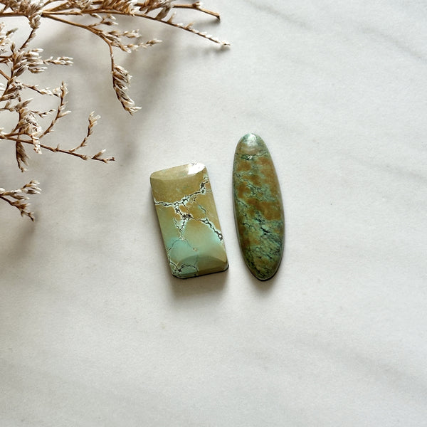 Large Mint Green Mixed Treasure Mountain Turquoise, Set of 2 Background