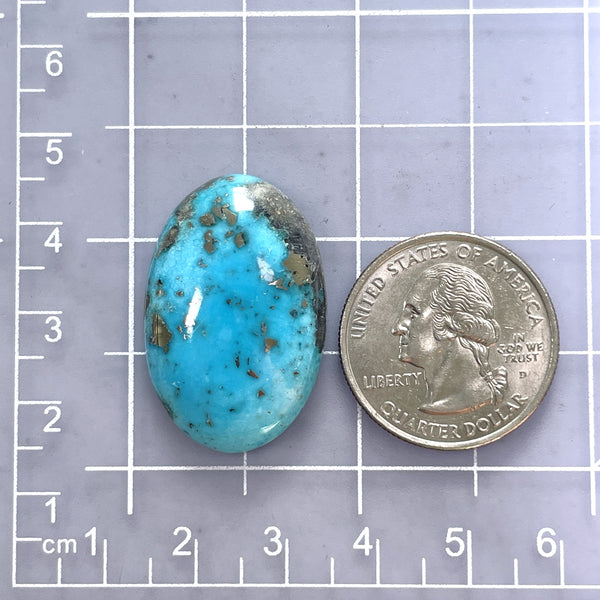 Large Sky Blue Oval Ithaca Peak Turquoise Dimensions