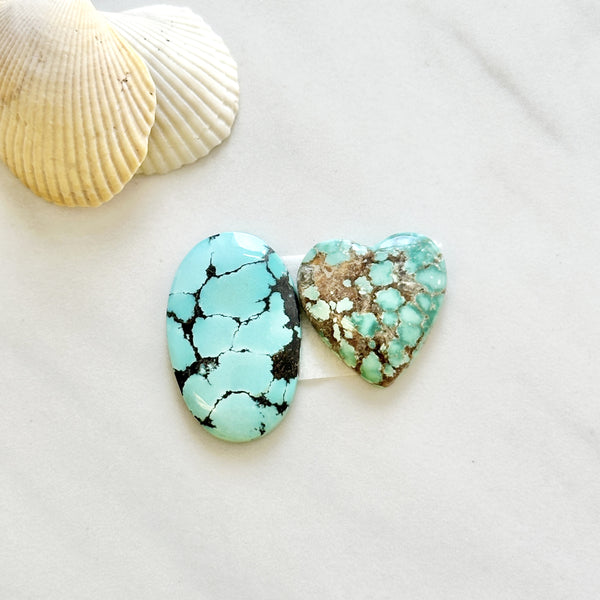 Medium Sky Blue Mixed Mixed Turquoise, Set of 2 Background