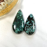 Large Deep Green Teardrop Yungai Turquoise, Set of 2 Background