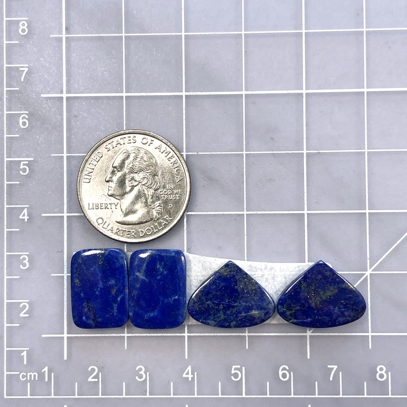 Small Deep Blue Mixed Lapis Lazuli, Set of 4 Dimensions