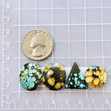 Medium Mixed Mixed Mixed Turquoise, Set of 4 Dimensions