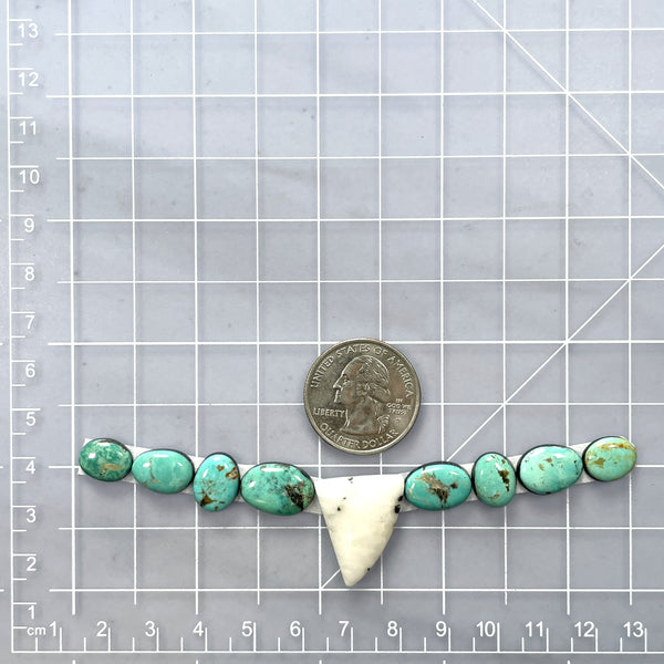 Small Mixed Mixed Mixed Turquoise, Set of 9 Dimensions