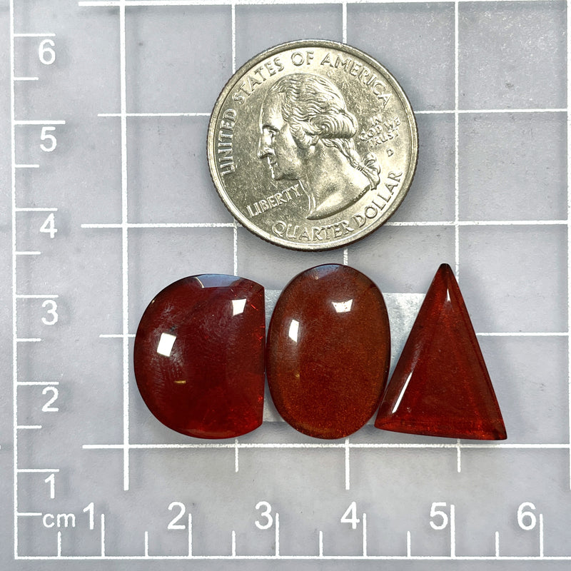 Medium Red Mixed Rosarita, Set of 3 Dimensions