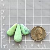 Small Faint Green Teardrop Crescent Lake Variscite, Set of 3 Dimensions