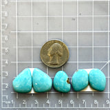 Small Sky Blue Mixed Number 8 Turquoise, Set of 5 Dimensions