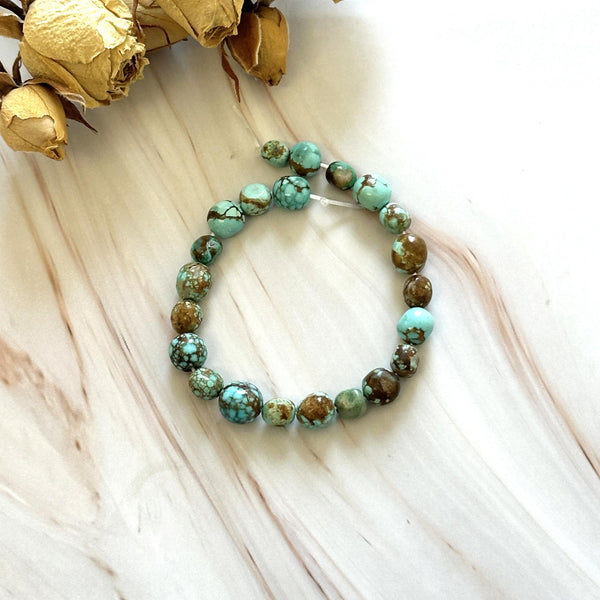 Sky Blue Number 8 Turquoise Nugget Beads Background
