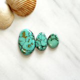 Large Mint Green Oval Treasure Mountain Turquoise, Set of 3 Background