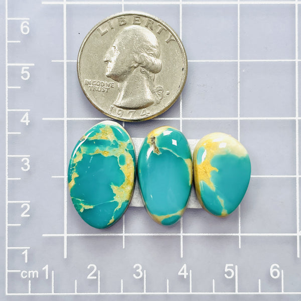 Medium Sky Blue Mixed Royston Turquoise, Set of 3 Dimensions