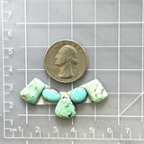 Small Faint Blue Mixed Mixed Turquoise, Set of 5 Dimensions