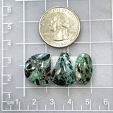 Medium Ocean Blue Mixed Yungai Turquoise, Set of 3 Dimensions