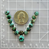 Small Mixed Round Yungai Turquoise, Set of 14 Dimensions