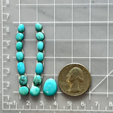 Small Sky Blue Mixed Kingman Turquoise, Set of 15 Dimensions
