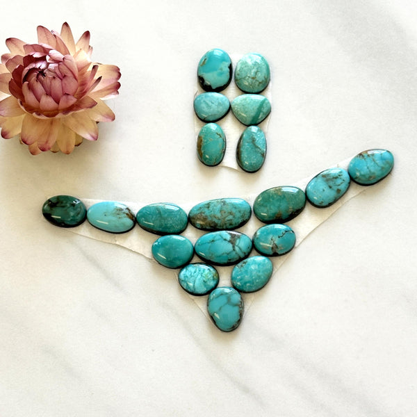 Small Mixed Mixed Mixed Turquoise, Set of 19 Background
