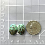 Medium Mint Green Oval Crescent Lake Variscite, Set of 2 Dimensions