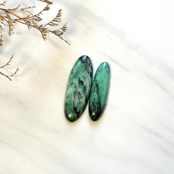 Large Sea Green Surfboard Crescent Lake Variscite, Set of 2 Background