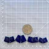 Small Deep Blue Trapezoid Lapis Lazuli, Set of 8 Dimensions