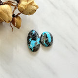 Large Sky Blue Oval Blue Moon Turquoise, Set of 2 Background