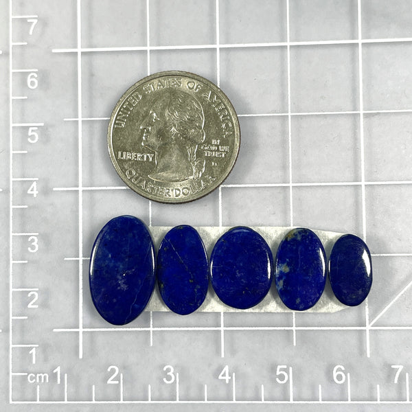 Small Deep Blue Oval Lapis Lazuli, Set of 5 Dimensions