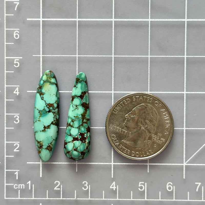 Large Mint Green Mixed Namtso Lake Turquoise, Set of 2 Dimensions