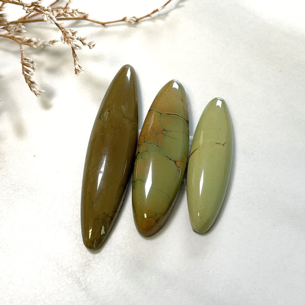 Large Earth Brown Surfboard Crescent Lake Variscite, Set of 3 Background