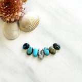 Small Mixed Oval Mixed Turquoise, Set of 7 Background