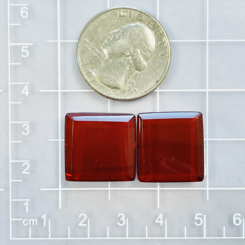 Medium Red Square Rosarita, Set of 2 Dimensions