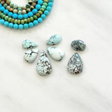 Small Mixed Teardrop Sand Hill Turquoise, Set of 7 Background