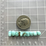 Small Sky Blue Mixed Sand Hill Turquoise, Set of 9 Dimensions