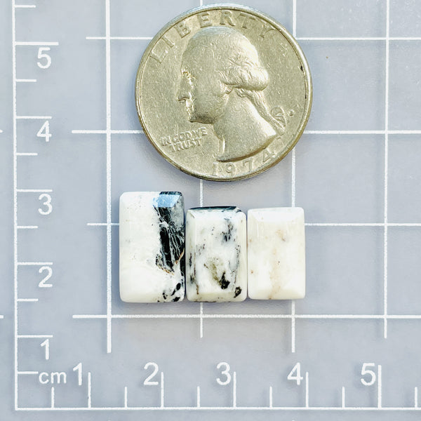 Small White Bar White Buffalo Dolomite, Set of 3 Dimensions